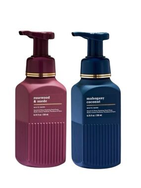 BBW Rosewood & Suede + Mahogany Coconut LUXE Foam hand Soap Set Bundle